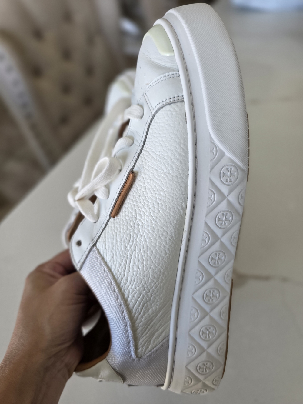 Tory Burch Women's Ladybug Low-Top Sneaker, Size 9M, White Leather. - Picture 7 of 12